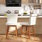 Costway 27" Swivel Bar Stools Set of 2/4 with Rubber Wood Legs Upholstered Linen Bar Chairs Beige/Gray